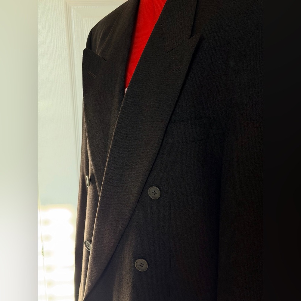 Vintage 90s Yves Saint Laurent YSL Wool Double-Breasted Blazer XL Repair Project - Picture 4 of 14